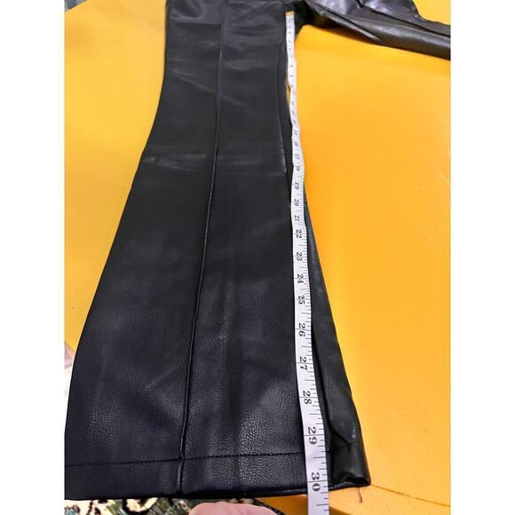 Line and Dot Reina Black Faux Leather Mid Rise Straight Leg Pants Size Small NWT - Picture 9 of 9